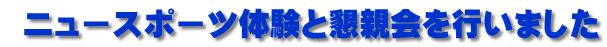 ニュースポーツ体験と懇親会を行いました